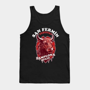 San Fermín Feria  - Pamplona, Spain - Running Of The Bulls Tank Top